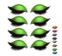 Bridle Bronze Eyelashes, Lazy Eye Shadow Eyelash Patch, Parches Para Pestañas, Eyeshadow Stickers, Colorful Eyeshadow and Lash Sticker for All Eye Shapes(Greenx4)