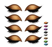 Bridle Bronze Eyelashes, Lazy Eye Shadow Eyelash Patch, Parches Para Pestañas, Eyeshadow Stickers, Colorful Eyeshadow and Lash Sticker for All Eye Shapes(Goldx4)
