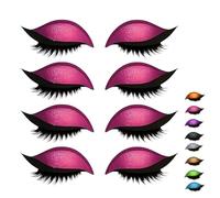 Bridle Bronze Eyelashes, Lazy Eye Shadow Eyelash Patch, Parches Para Pestañas, Eyeshadow Stickers, Colorful Eyeshadow and Lash Sticker for All Eye Shapes(Silverx4) (Pink2)