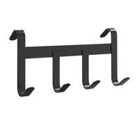 Bridle Hanger with 4 Hooks Saddle Rack Wall Stand Black Steel vidaXL