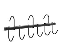 Bridle Hanger with 9 Swivel Hooks Saddle Rack Stand Black Steel vidaXL