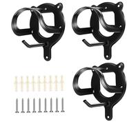 Bridle Hooks 3-Pack Wall Mount Metal Horse Bridle Rack for Tack Room Black Saddle Rack with Screws and Anchors