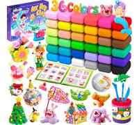 Bridokit Air Dry Clay, 36 Colours Modelling Clay for Kids with Press Plate, Modelling Tools and Booklet, Arts and DIY Creative Craft Magic Clay Kits, Ultra, Soft Light and No-Sticky