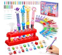 Bridokit DIY Multicoloured Pen Kit, Craft Pen Making Kit for Kids, 20 Pcs Personalised Retractable Ballpoint Pen Kits, Birthday Present for Age 5-12 Kids, Class School Supplies and Party Bag Fillers