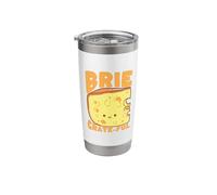 Brie Grate-ful Funny Cute Cheese Lover Pun Stainless Steel Insulated Tumbler