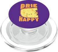 Brie Happy Cute Cheese Lover Pun Design PopSockets PopGrip for MagSafe