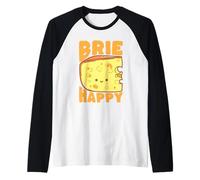 Brie Happy Cute Cheese Lover Pun Design Raglan Baseball Tee