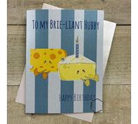 Brie-Liant Hubby Cheese Card - Doodlebug Cute Birthday Character Hand decorated with Glitter & Gems. (DO128)