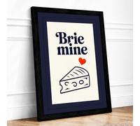 Brie Mine Minimalist Framed Wall Art Print A2 (59.4×42cm) Black, Wall Decor for Living Room, Bedroom, Office & Home, Ready to Hang, Art Gift