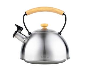briebe Whistling Induction Teapot 2,3L, Infusions, Stainless Steel Water Kettle, Retro, All Types of Kitchens, Ceramic Hob, Gas, Cold Touch Handle, Vintage Design, Tea Pot, Inox