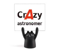 Brief Best Cool Astronomer Occupation Memo Holder Cartoon Black Cat Stand Decoration