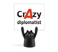 Brief Best Cool Diplomatist Occupation Memo Holder Cartoon Black Cat Stand Decoration