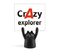 Brief Best Cool Explorer Occupation Memo Holder Cartoon Black Cat Stand Decoration