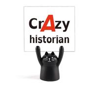 Brief Best Cool Historian Occupation Memo Holder Cartoon Black Cat Stand Decoration