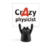 Brief Best Cool Physicist Occupation Memo Holder Cartoon Black Cat Stand Decoration