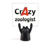 Brief Best Cool Zoologist Occupation Memo Holder Cartoon Black Cat Stand Decoration