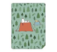 BRIEF INSANITY Plush Luxury Throw Blanket - Premium Ultra Soft Fuzzy Warm Double Sided Throw Blanket - Snuggle Butt Blankets - 44" x 60" Long Super Soft Cozy Blanket (Snoopy Camping)
