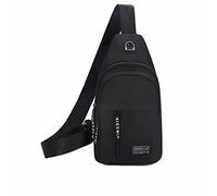 Briefcase Handbags for Women Oxfordcloth Crossbody Bag Men's Trendy Business Chest Bag Casual With Headphone Hole UBS Hole over The Shoulder Bag Leather (Black, One Size)