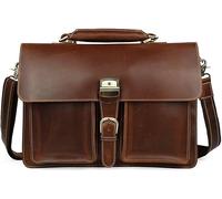 Briefcase Shoulder Bag Large Men's Tote Business Bag Crazy Horse Leather