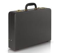 Briefcases for Men, Professional Leather Briefcase with Lock, Hard Shell Business Brief Case, Durable Executive Attache Case for Laptop Documents, Mens Hard Briefcase for Work Office Travel, Black