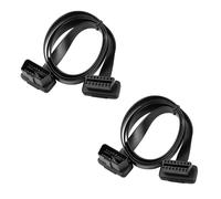 BRIEFCEC 2pcs OBD2 Extension Cable, 95cm Full 16pin OBD2 Male to Female Extension Cable Flat Ribbon Cable with Angled connectors, Car Auto Male to Female OBD II Extension Cable Diagnostic Cable