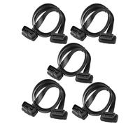 BRIEFCEC 5Pcs OBD2 Extension Cable, 95 cm Full 16-Pin OBD2 Male to Female Extension Cable, Flat Ribbon Cable with Angled Connectors, Car OBD II Diagnostic Adapter