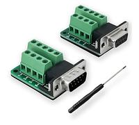 BRIEFCEC DB9 RS-232 D-sub Adapter Serial to 9-Pin Terminal Board Signal Module with Insulation Cushion,(1xMale+1xFemale)