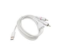 BRIEFCEC USB C To RCA Audio Cable 1m Type C To RCA Cable Stereo Phono Red White Y Splitter Adapter Cable(white)