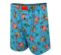 Briefly Stated Mens Spongebob and Patrick Merry Christmas Boxer Shorts, Blue, S