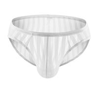 Briefs Men Sexy Sheer Underwear Briefs See Through Underpants for The Bedroom Naughty Striped Underpants Slips with Pouch No Itchy Labels Hipster Brief Men's Erotic Underwear