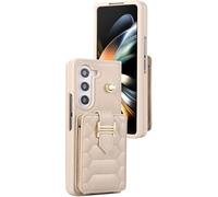 Brieftaschen-Etui Für Samsung Galaxy Z Fold 5/6, Stilvolle Hochwertige Lederhülle Mit Schultergurt, Klappkartenfach, Kratzfeste Handyhülle,Z Fold 6,White