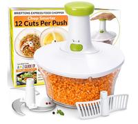 Brieftons Express Vegetable Chopper 1.6-Litre: Manual Hand-Operated Food Chopper, Push-Down Onion Chopper & Dishwasher-Safe Veg Cutter for Salsa, Salad, Coleslaw, Pesto, Guacamole & Indian Cooking