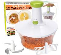 Brieftons Express Vegetable Chopper: 1.6-Litre, Manual Hand Operated Tool to Chop/Mix Veggies, Fruits, Garlic, Onion Chopper for Salsa, Salad, Pesto, Coleslaw, Puree, Indian Cooking