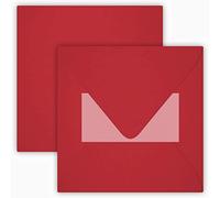 Briefumschläge24Plus 25 Square Envelopes 15 x 15 cm, 150 x 150 mm, Colour: Pink Red, Self-Adhesive with Triangular Flap without Moistening