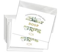 Briefzauber 12 x uitnodigingskaarten with 12 x enveloppen | Communie, Verjaardag, Doop, Huwelijk | DIN A6 set with invulhulp | Verillende ontwerpen (Doop - Bloemig)