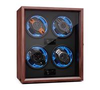Brienz 4 watch winder, 4 watches, 4 modes, wood look, blue interior lighting