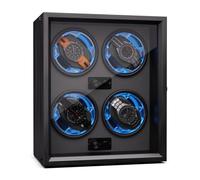 Brienz 4 watch winder, 4 watches, 4 modes, wood look, blue interior lighting