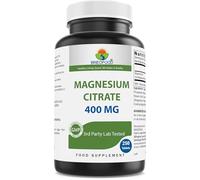 Brieofood Magnesium Citrate 400 mg (Elemental Mg) per Serving - 250 Tablets - Muscle Relaxation (Citrato de Magnesio)