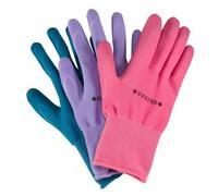 Briers 1x Pair Purple Comfi Grip Multi Task Aqua Gardening Gloves Water Resistant Elasticated Cuff Stretch Fit Garden waterproof Gardening Gloves Size M (Pink)