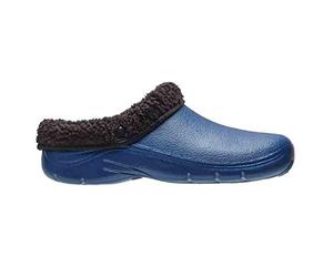 Briers Comfy Fleece Clogs, Navy Blue, Size 8