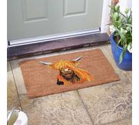 Briers Coir Doormat Highland Decoir Mat 45x75cm Highland Cow Print