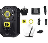Brifield® BR1 Body Camera QHD 1512p 64GB Internal Memory Card, Night Vision | Body Cam, Body Worn Camera, Body Cameras | klick Fast Shoulder Harness and Connector