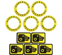 Brifield BR1 BR3 BR5 Body Camera Body Cam Video Recording Stickers CCTV Yellow Bodycam Stickers Set of 5 Warning Security Label Sticker Compatible with Some Recall, Boblov, Spikecam and Rewire