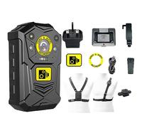 Brifield BR1 Professional Body Camera Quad HD 1512p 64GB Internal Memory Card, Night Vision | Body Cam, Body Worn Camera, Body Cameras Image Stability, WIFI, GPS AES-256 Klick Fast Harnesses