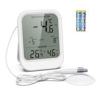 Brifit Digital Fridge Thermometer with Probe, Indoor Temperature & Humidity Thermometer, Probe Measures Temperature Only, Min/Max Record, ℃/℉ Switch, for Fridge Freezer Aquarium
