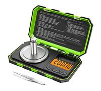 Brifit Digital Pocket Scale, 20g High Precision Mini Scale, Portable Jewelry Scale with 20g Calibration Weights and Tweezers, 0.001g Precision,Tare and PCS Features, Batteries Included, Green