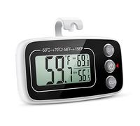 Brifit Fridge Thermometer, Digital Fridge Freezer Thermometer with Clear LCD Display, Freezer Thermometers Temperature Gauge with 3 Support Methods, Min/Max Function, °C/°F Convertible for Room, Bars