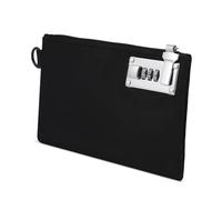 Brifit Lockable Money Bag, Portable Waterproof Documents Bag with 3 Digit Code, 8.3×5.3in Locking Deposit Bags, for Cash, Jewelry, Passports, Travel Money Pouch (Black)