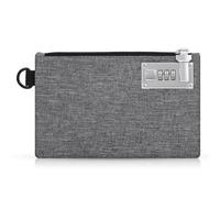 Brifit Money Bag with Lock, 8.3×5.3in Locking Deposit Bags, Waterproof Documents Bag with 3 Digit Code, Portable Travel Money Pouch for Cash, Jewelry, Passports (Grey)