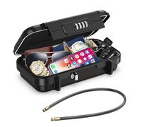 Brifit Portable Safe Box with Code, Key Lock Box Waterproof Combination Security Case, Anti-Theft Mini Travel Safe with Removable Wire Rope Security Safe Box for Beach, Dormitory, Cars, Travel